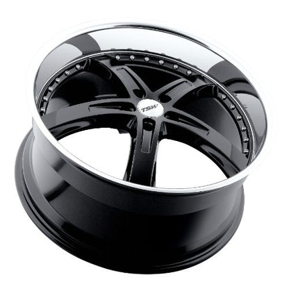 18x8 TSW JARAMA GLOSS BLACK W/ MIRROR CUT LIP Wheel 5x120 (35mm)