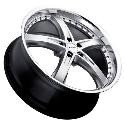 18x8 TSW JARAMA HYPER SILVER W/ MIRROR CUT LIP Wheel 5x120 (20mm)