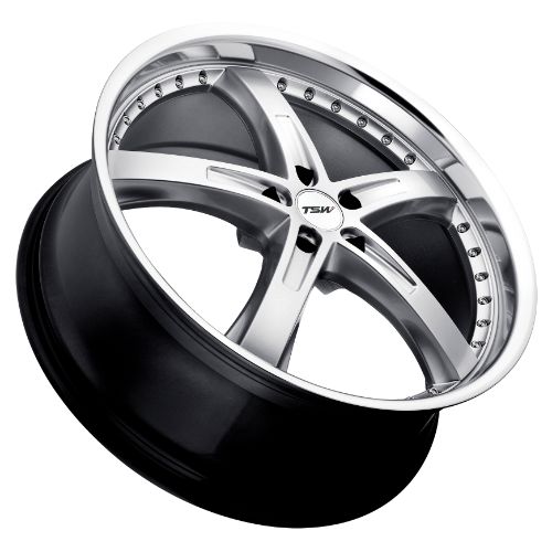 19x8 TSW JARAMA HYPER SILVER W/ MIRROR CUT LIP Wheel 5x100 (35mm)
