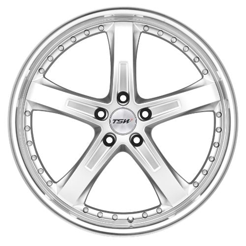 19x8 TSW JARAMA HYPER SILVER W/ MIRROR CUT LIP Wheel 5x112 (32mm)