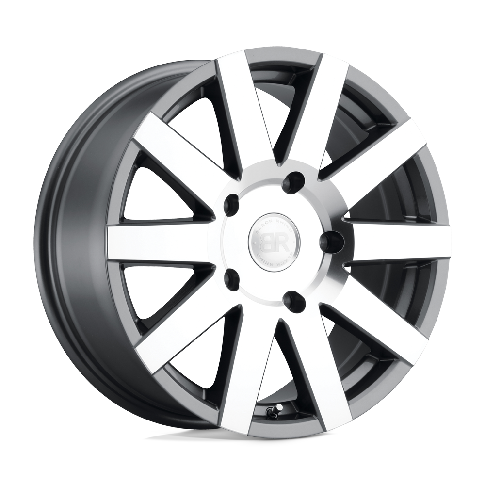 17x7.5 Black Rhino JOURNEY GLOSS GUNMETAL W/ MIRROR-CUT FACE Wheel 6x5.5 (45mm)