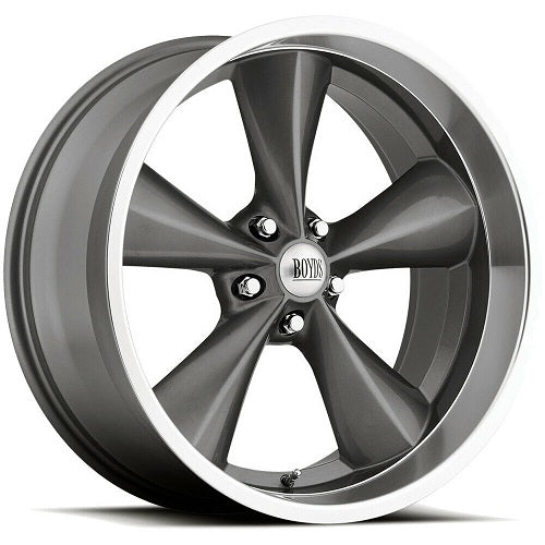15x7 Boyd Coddington BC1 Junkyard Dog Gunmetal / Machined Lip Wheel 5x4.5 (6mm)