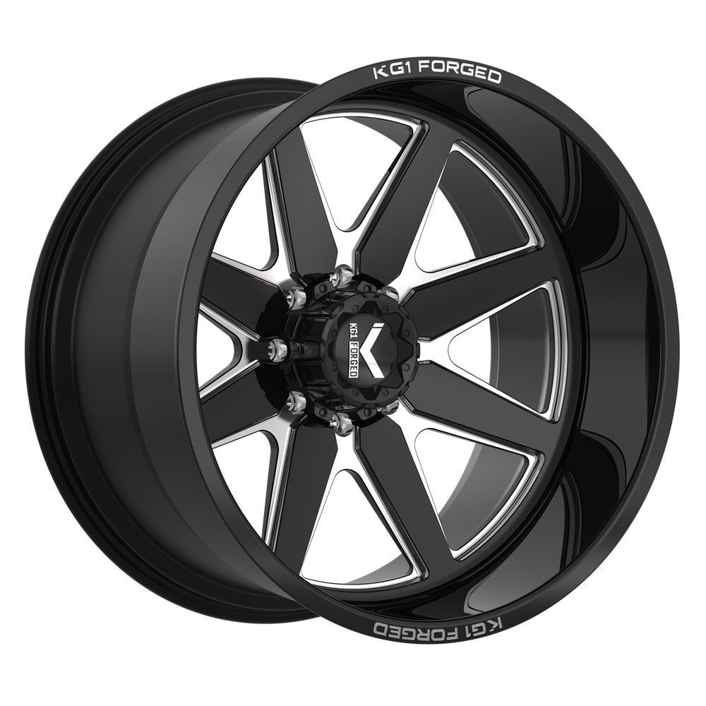 22x12 KG1 Forged KC001 Stella Gloss Black Milled FORGED Wheel 5x5 (-44mm)
