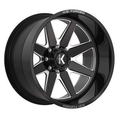 22x12 KG1 Forged KC001 Stella Gloss Black Milled FORGED Wheel 5x5 (-44mm)