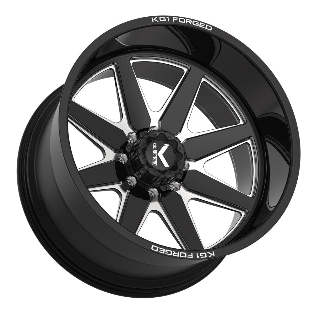 22x12 KG1 Forged KC001 Stella Gloss Black Milled FORGED Wheel 5x5 (-44mm)
