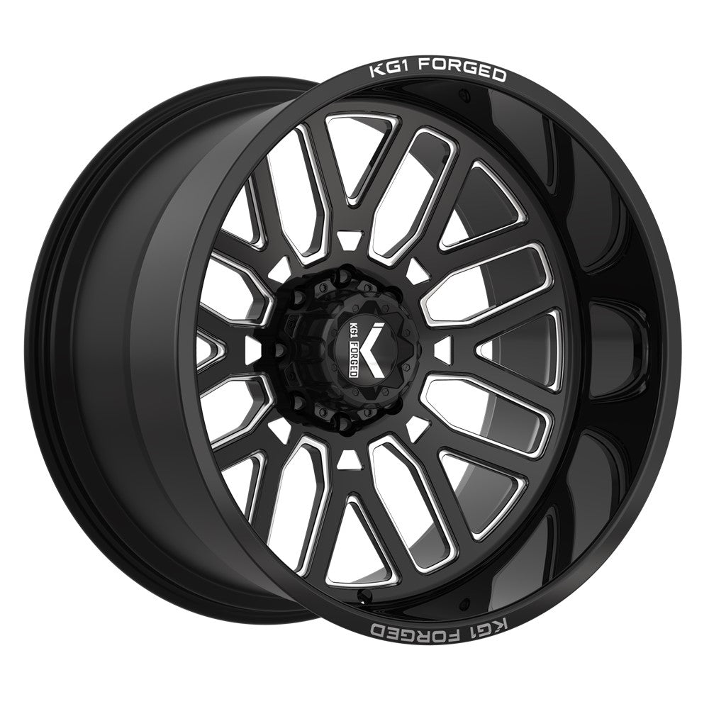 22x12 KG1 Forged KC002 Revo Gloss Black Milled FORGED Wheel 5x5 (-44mm)