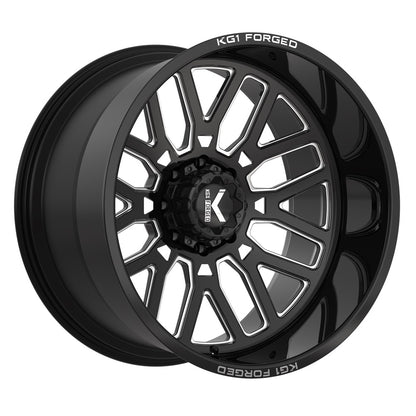 22x12 KG1 Forged KC002 Revo Gloss Black Milled FORGED Wheel 5x5 (-44mm)