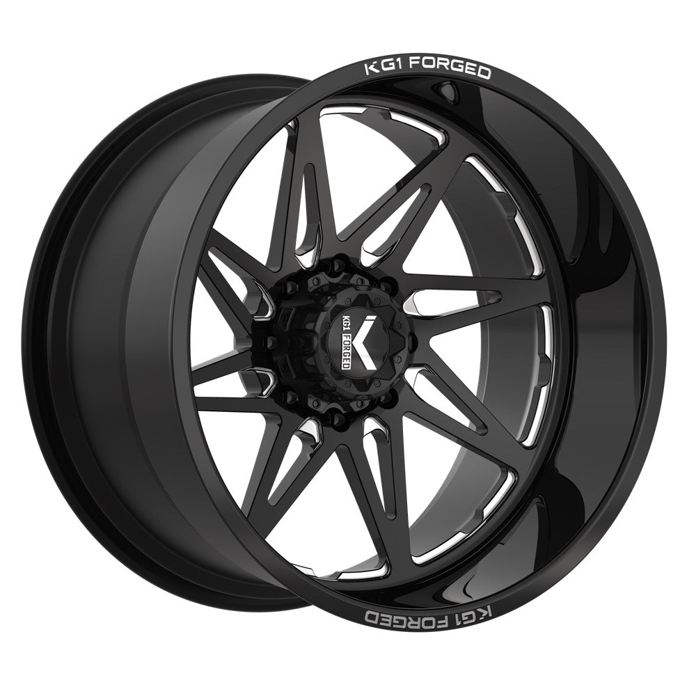 24x14 KG1 KC004 Kala Black Milled LEFT DIRECTIONAL FORGED Wheel 8x180 (-76mm)