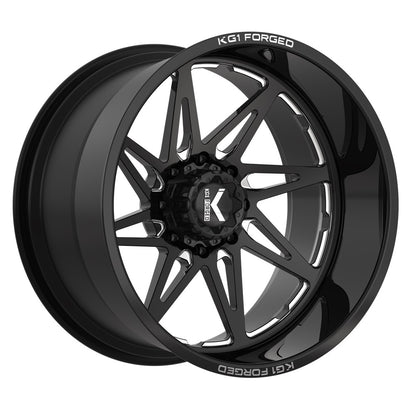 24x14 KG1 KC004 Kala Black Milled LEFT DIRECTIONAL FORGED Wheel 8x180 (-76mm)