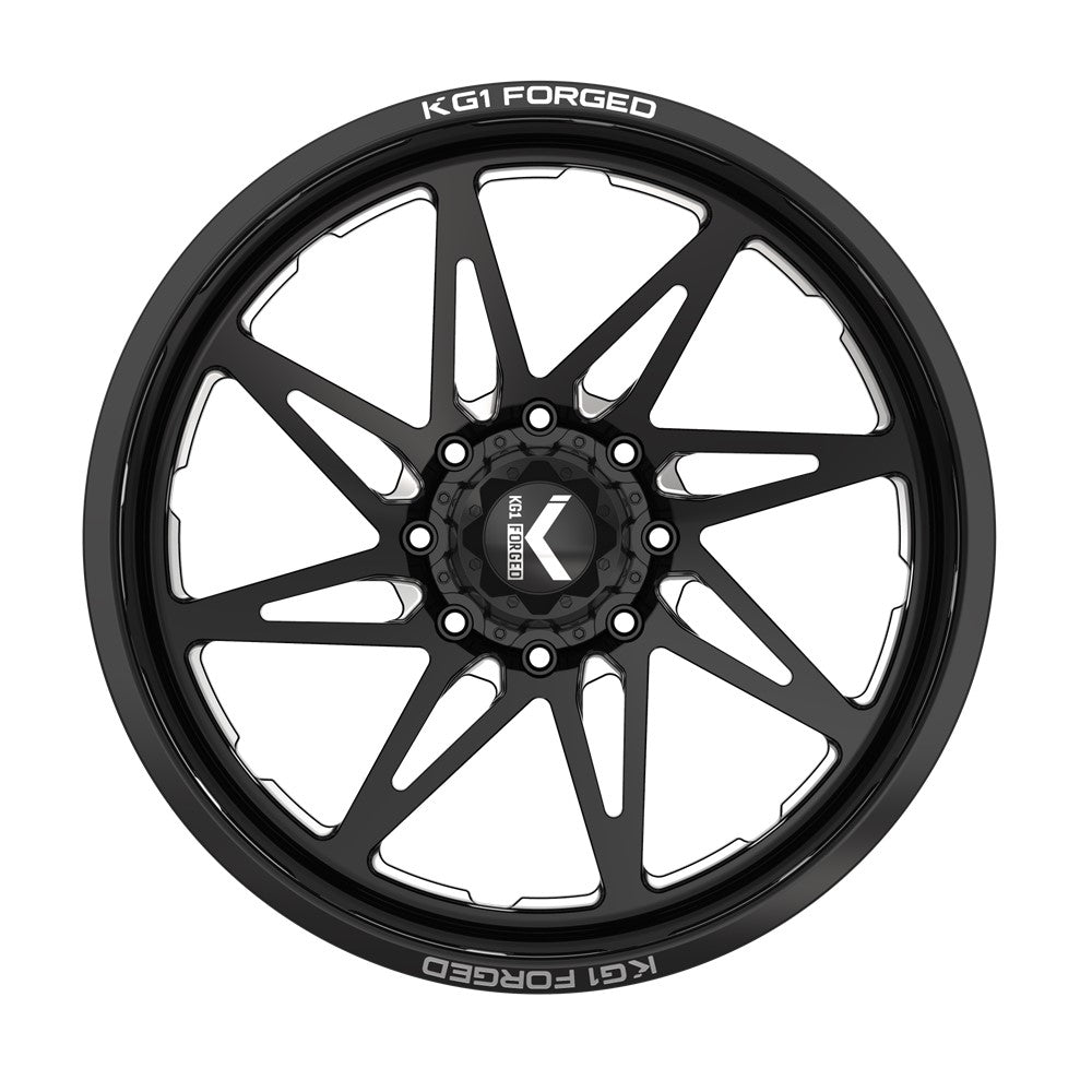 24x14 KG1 KC004 Kala Black Milled LEFT DIRECTIONAL FORGED Wheel 8x180 (-76mm)