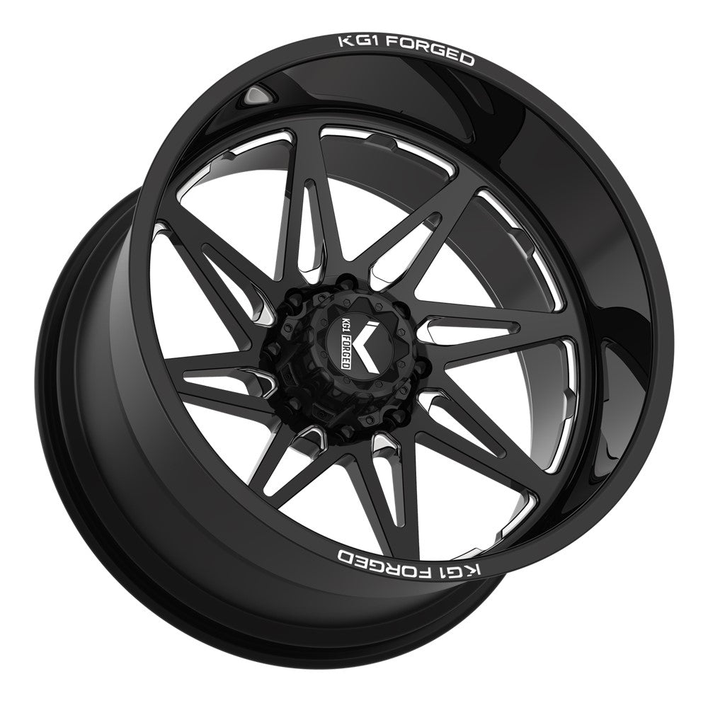 24x14 KG1 KC004 Kala Black Milled LEFT DIRECTIONAL FORGED Wheel 8x180 (-76mm)