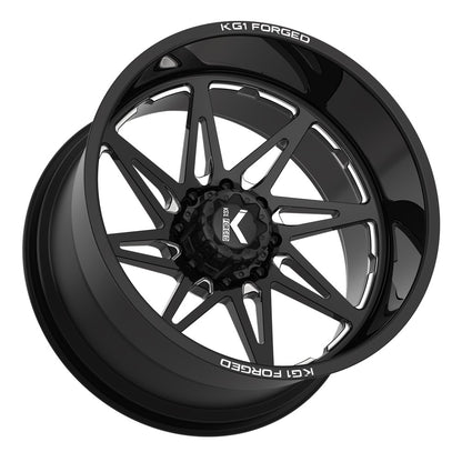 24x14 KG1 KC004 Kala Black Milled LEFT DIRECTIONAL FORGED Wheel 8x180 (-76mm)