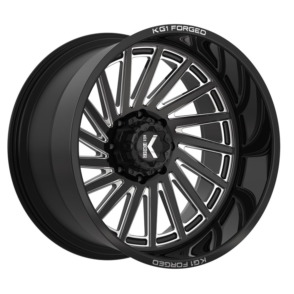 22x12 KG1 KC006 Boost Black Milled LEFT DIRECTIONAL FORGED Wheel 6x135 (-24mm)