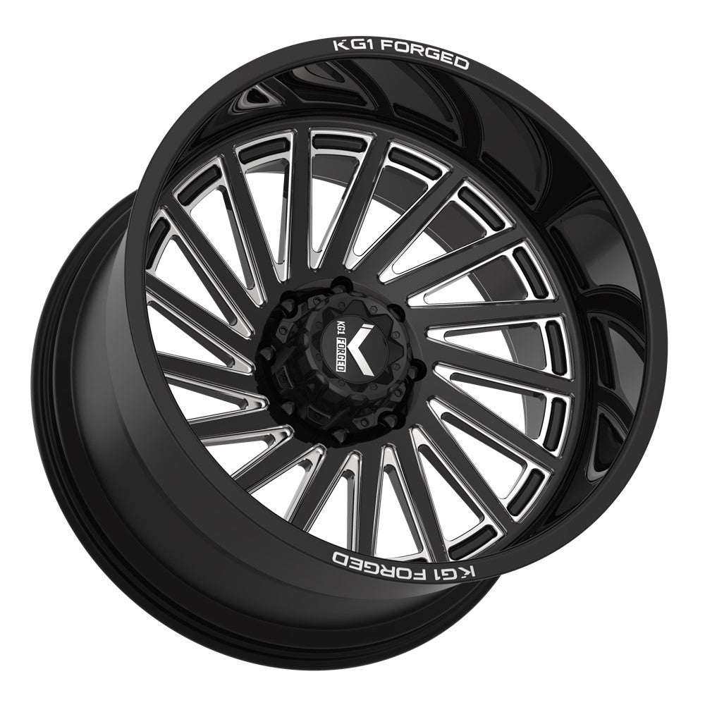 22x12 KG1 KC006 Boost Black Milled LEFT DIRECTIONAL FORGED Wheel 6x135 (-24mm)