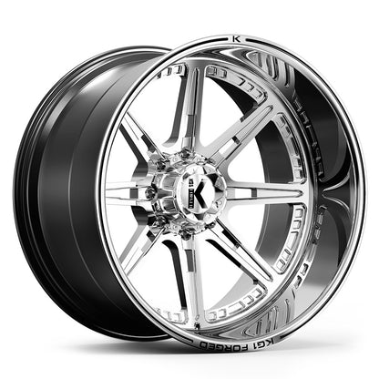 24x14 KG1 Forged KC007 Compass Polished FORGED Wheel 6x5.5 (-76mm)