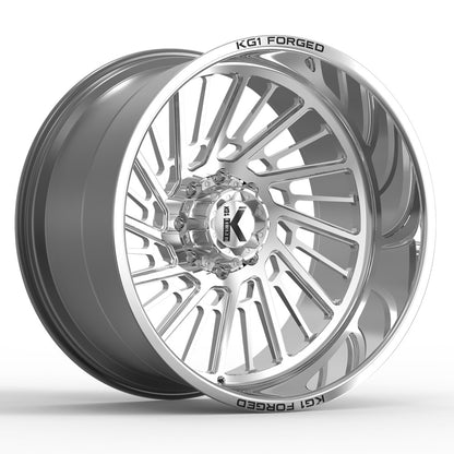 24x12 KG1 KC008 Eddy Polished RIGHT DIRECTIONAL FORGED Wheel 6x5.5 (-44mm)