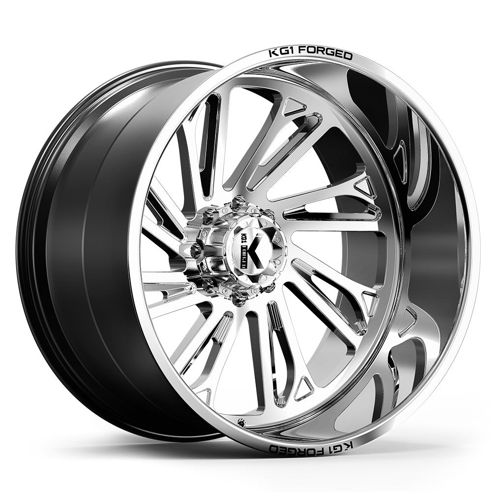 22x12 KG1 KC012 Rebel Polished RIGHT DIRECTIONAL FORGED Wheel 8x170 (-44mm)