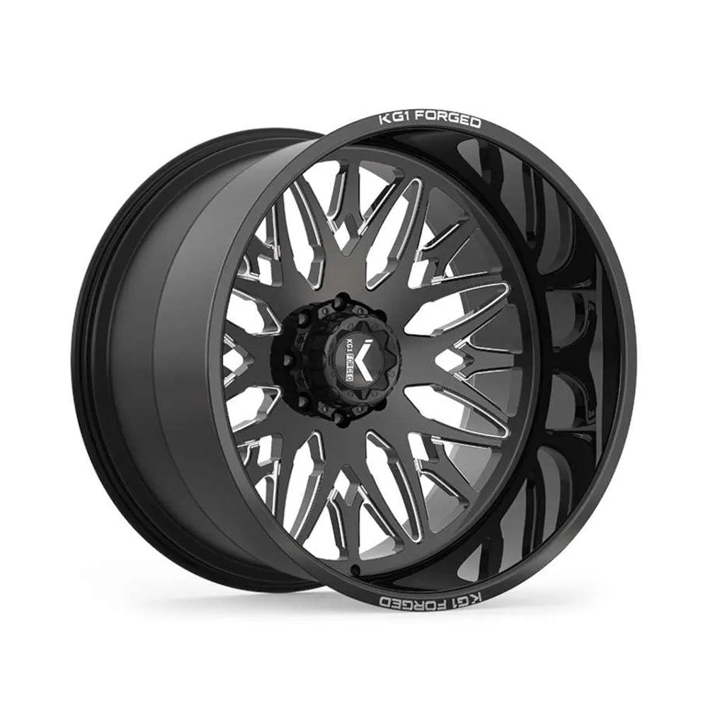 22x14 KG1 KC014 Trident Gloss Black Premium Milled FORGED Wheel 6x5.5 (-76mm)