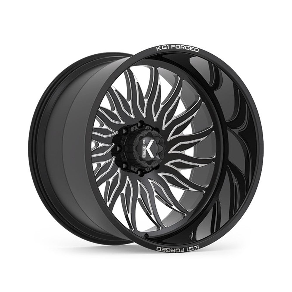 22x14 KG1 KC015 Phoenix Black Milled LEFT DIRECTIONAL FORGED Wheel 6x5.5 (-76mm)