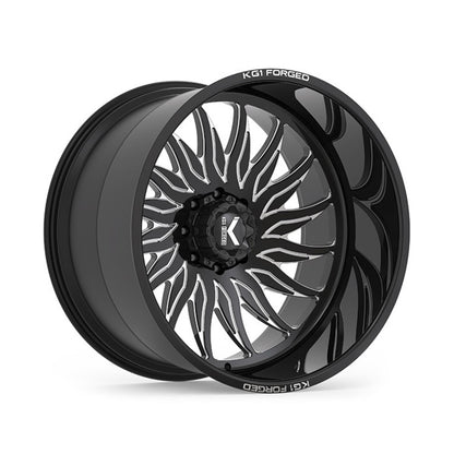 22x14 KG1 KC015 Phoenix Black Milled LEFT DIRECTIONAL FORGED Wheel 6x5.5 (-76mm)