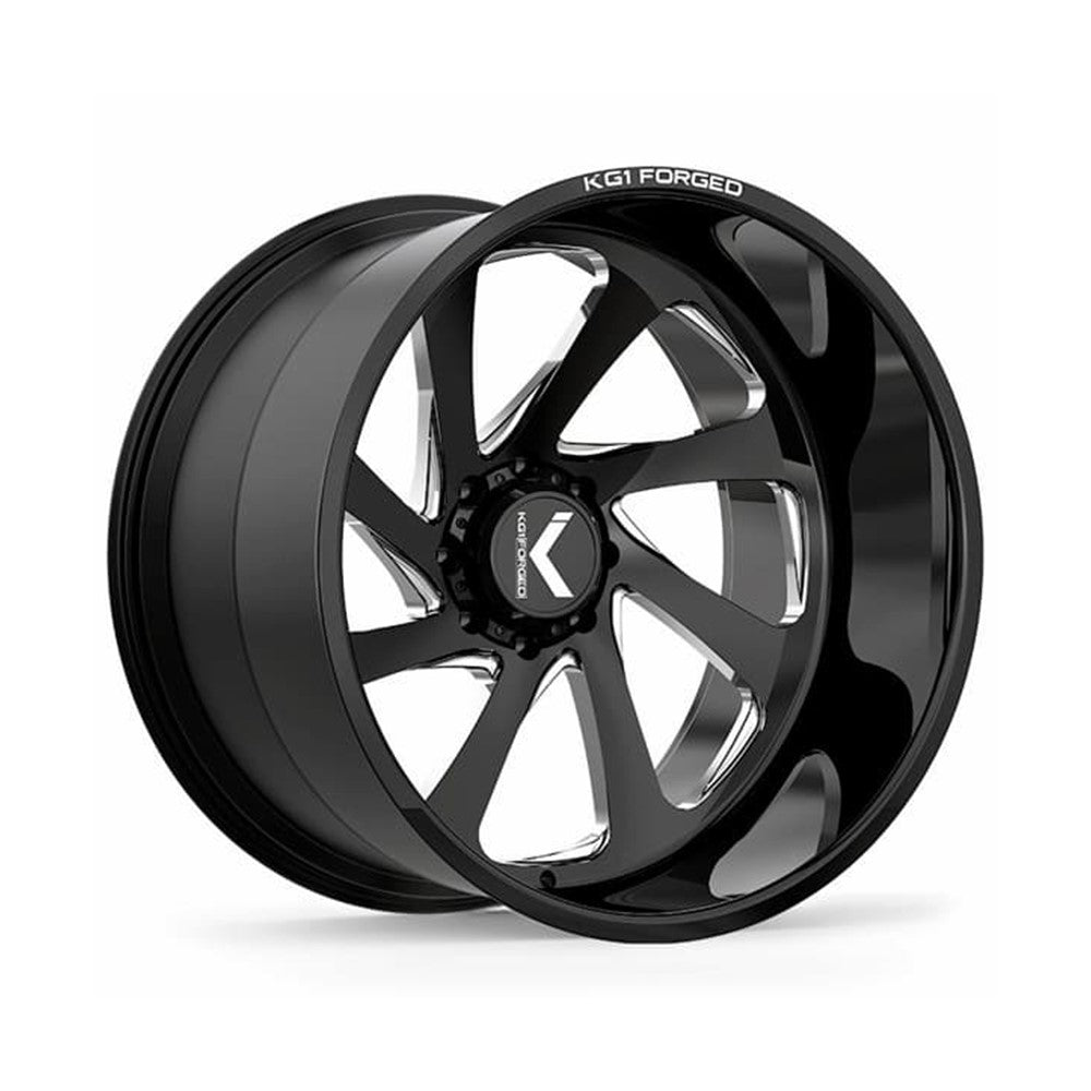 24x14 KG1 KC020 Swoop Black Milled LEFT DIRECTIONAL FORGED Wheel 8x170 (-76mm)