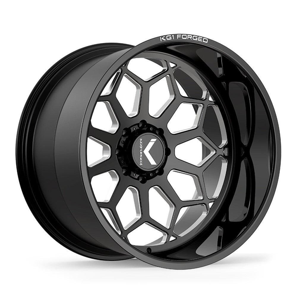 24x14 KG1 KC022 Spreader Gloss Black Premium Milled FORGED Wheel Blank (-76mm)