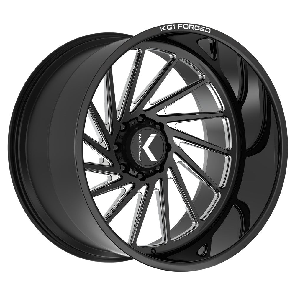 24x12 KG1 KC047 Tonic Gloss Black Premium Milled FORGED Wheel 6x5.5 (-44mm)
