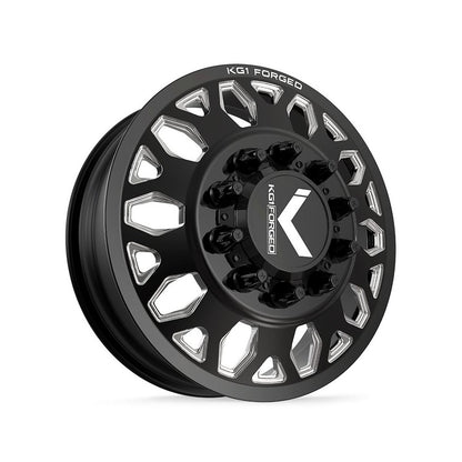 26x8.25 KG1 Forged KD002 Honor Black Milled DUALLY FRONT Wheel 10x285 (145mm)