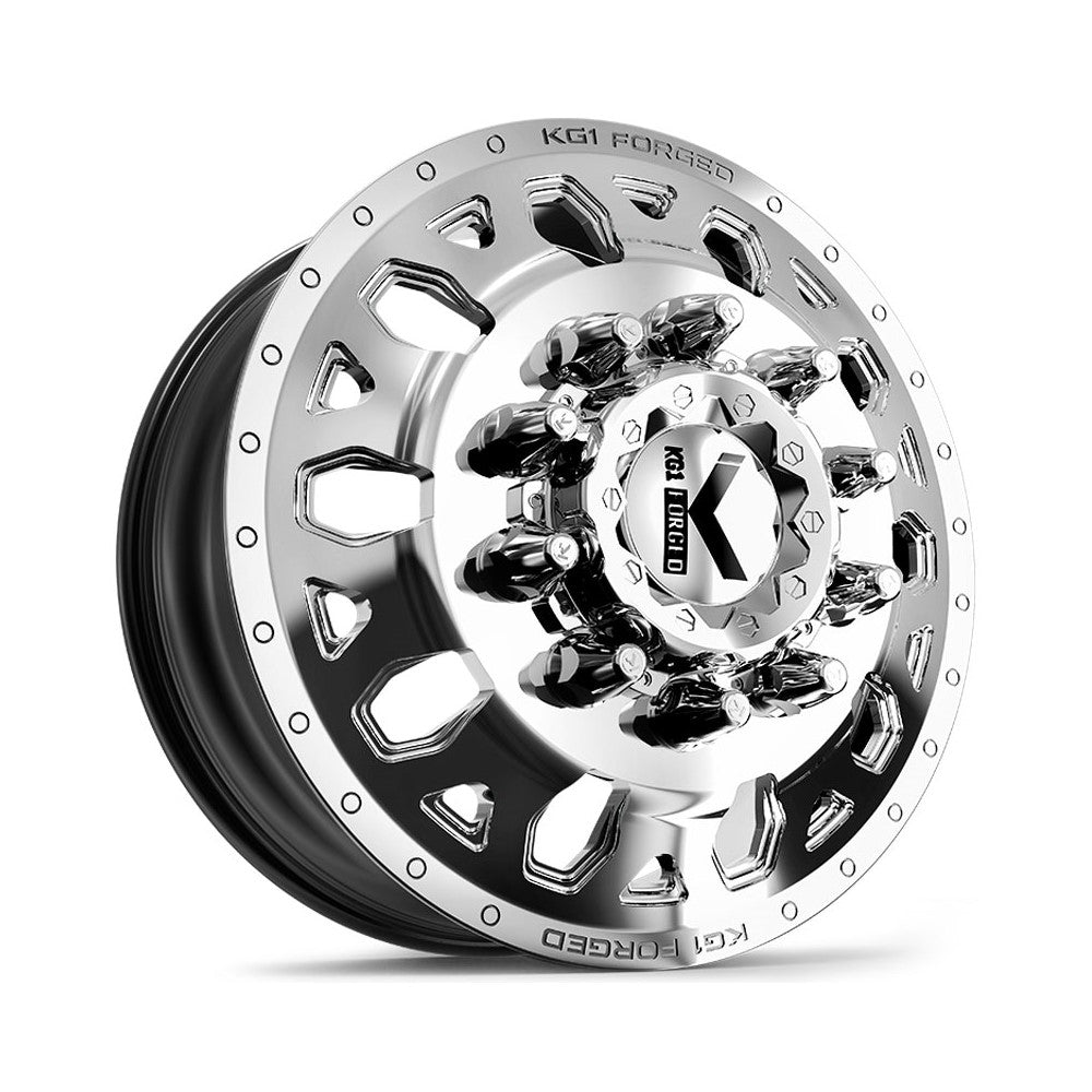 22x8.25 KG1 Forged KD002 Honor Polished DUALLY FRONT Wheel 10x285 (145/-167mm)