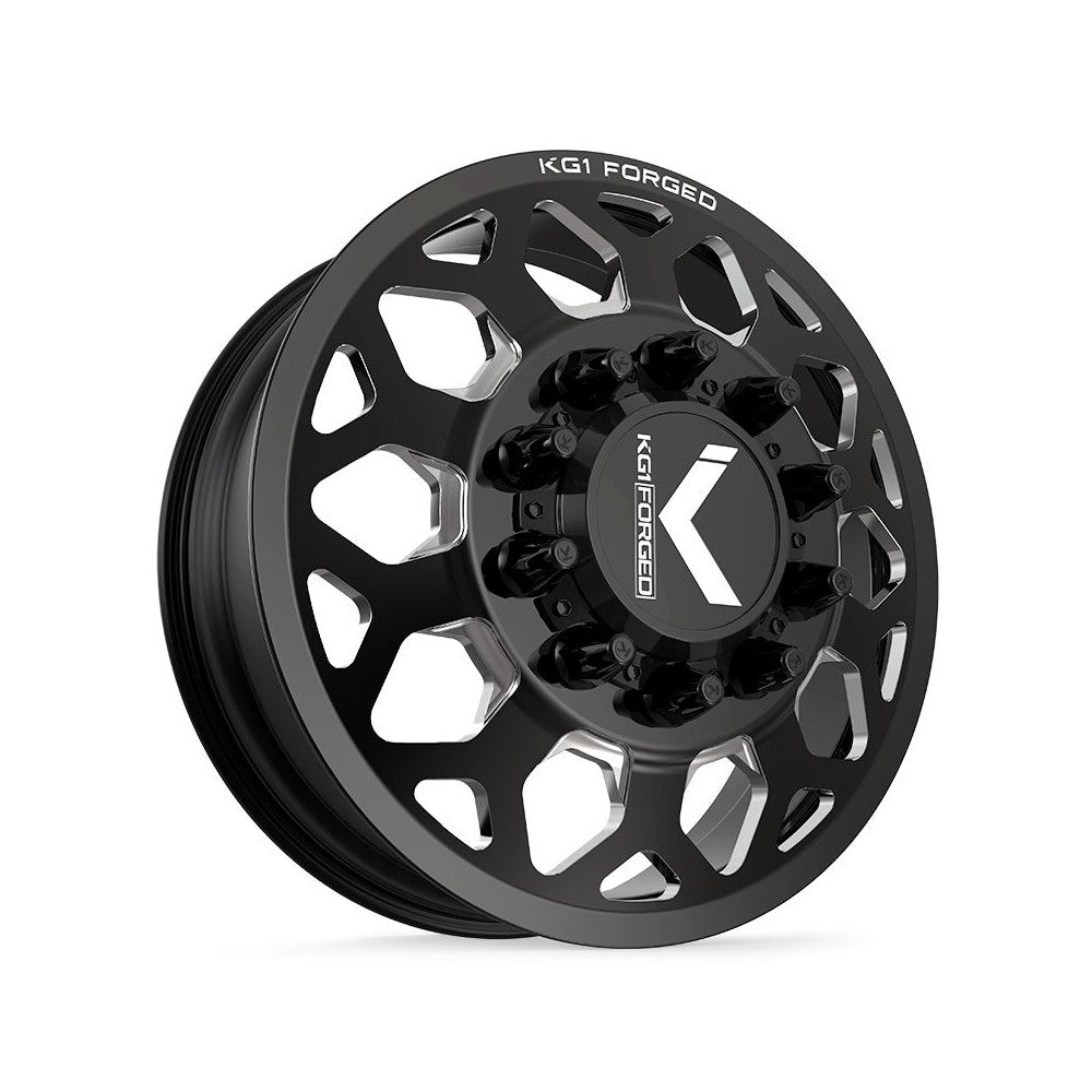 24x8.25 KG1 Forged KD006 Blitz Black Milled DUALLY FRONT Wheel 10x285 (145mm)