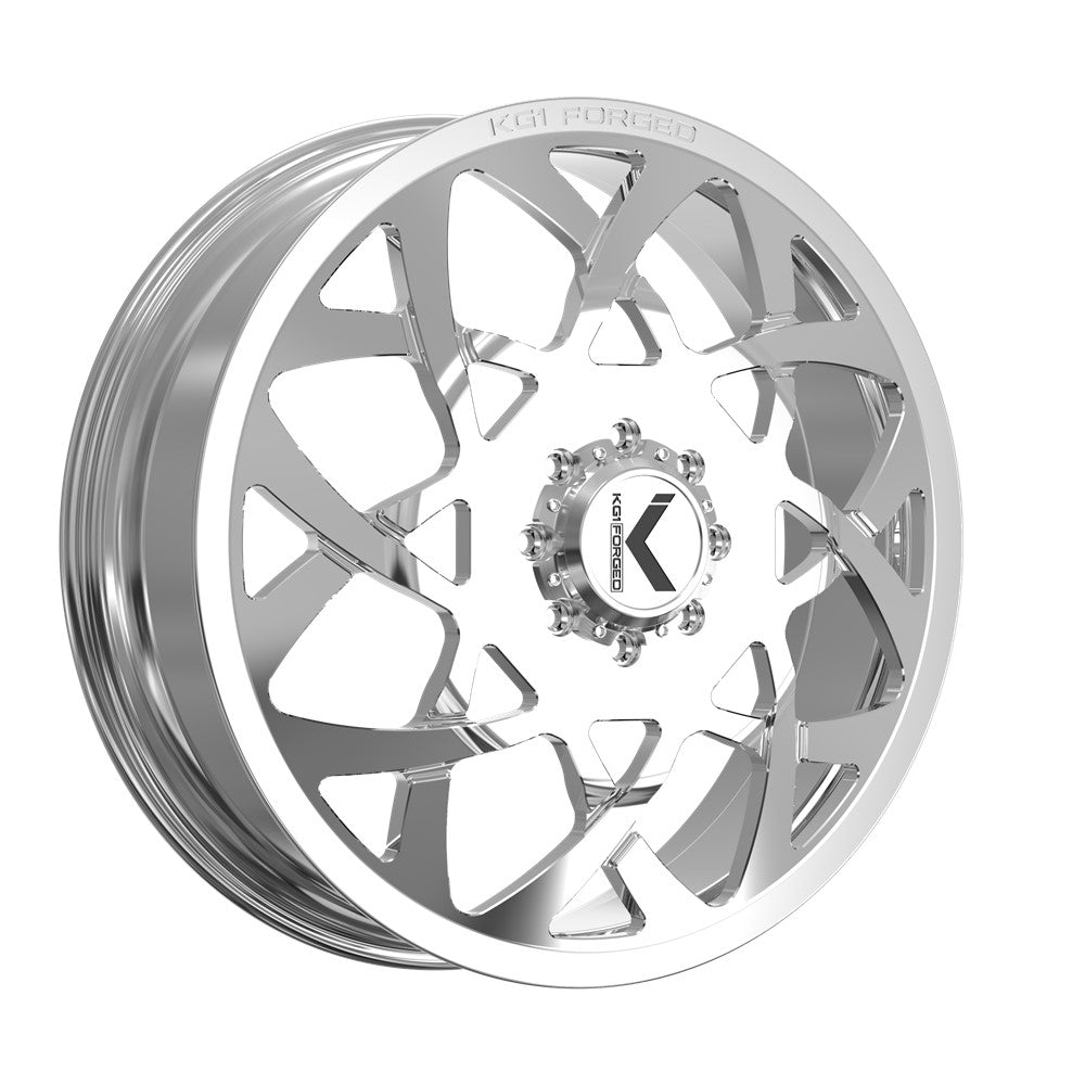 24x8.25 KG1 Forged KD008 Orbital Polished DUALLY FRONT Wheel 8x200 (145mm)