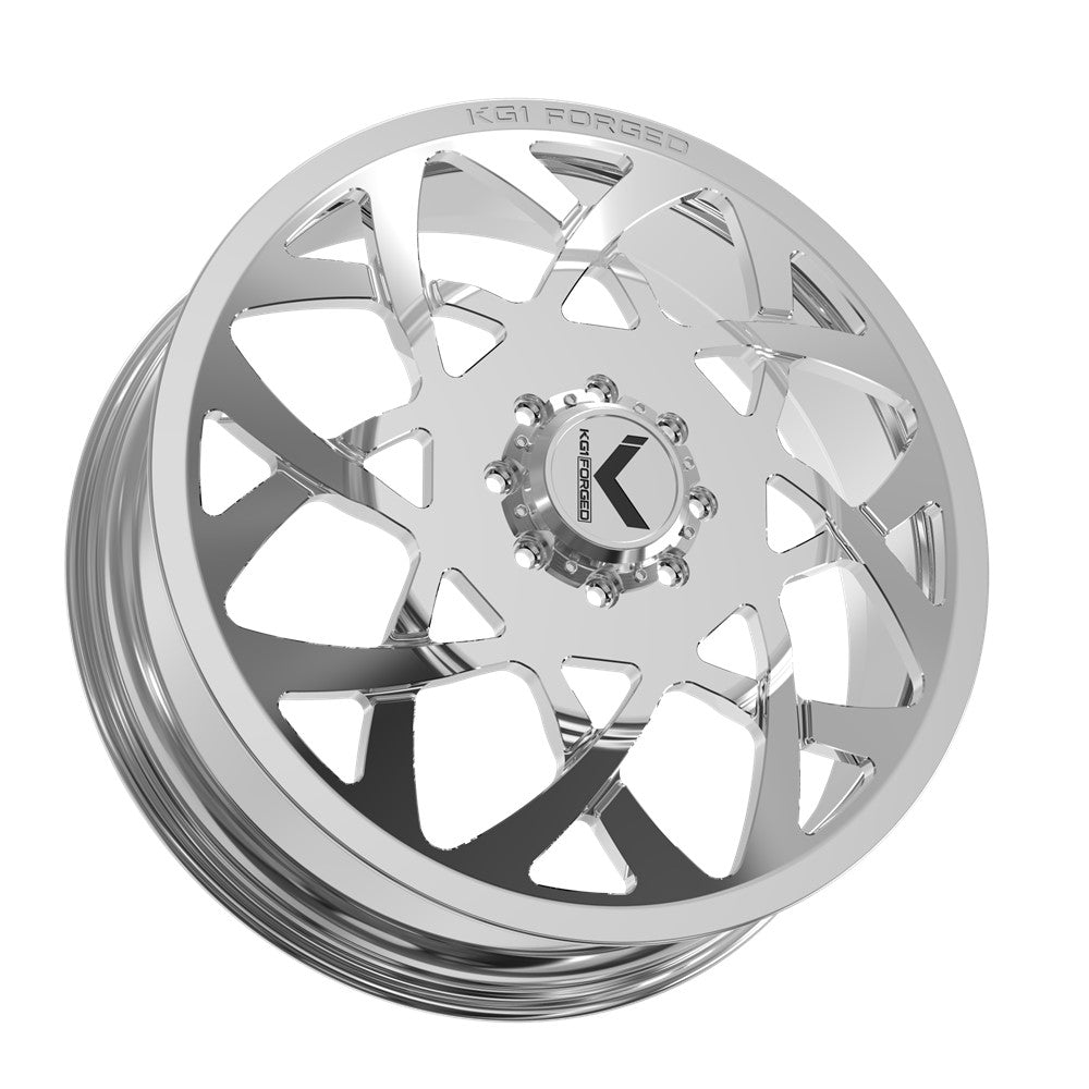 24x8.25 KG1 Forged KD008 Orbital Polished DUALLY FRONT Wheel 8x200 (145mm)