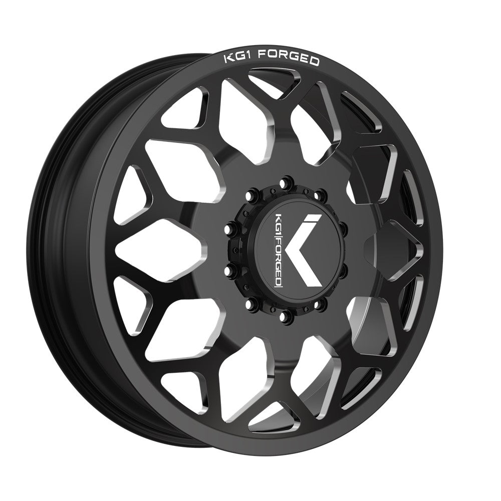 24x8.25 KG1 Forged KD016 Luxor Black Milled DUALLY FRONT Wheel 8x210 (145mm)