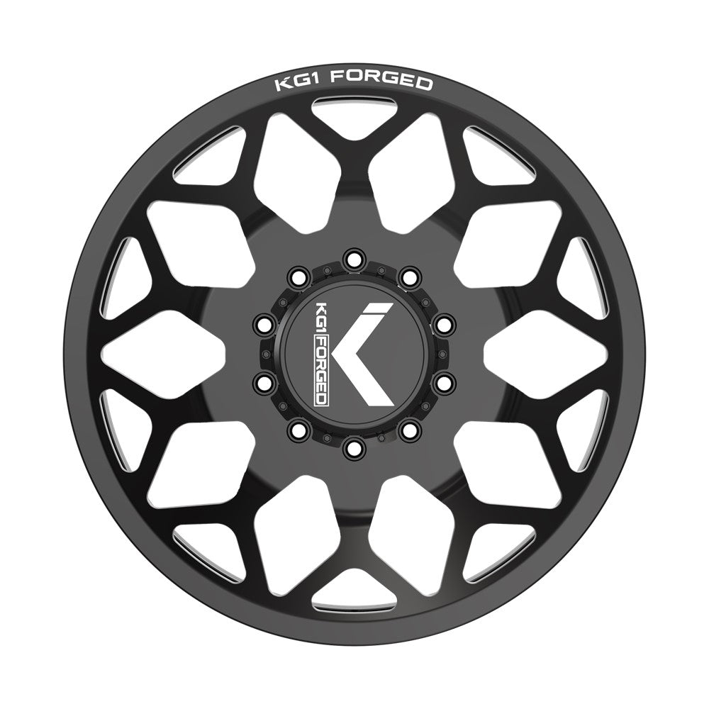 24x8.25 KG1 Forged KD016 Luxor Black Milled DUALLY FRONT Wheel 8x6.5 (145mm)