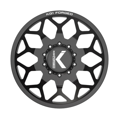 24x8.25 KG1 Forged KD016 Luxor Black Milled DUALLY FRONT Wheel 8x6.5 (145mm)