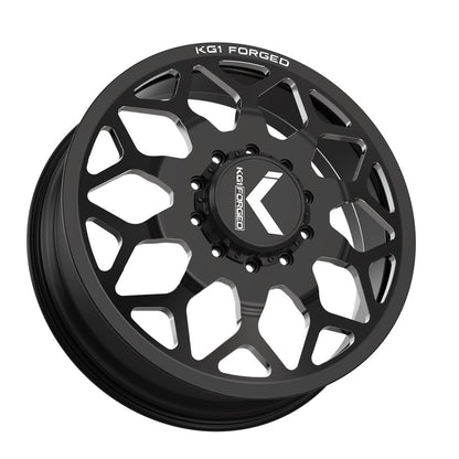 24x8.25 KG1 Forged KD016 Luxor Black Milled DUALLY FRONT Wheel 8x210 (145mm)