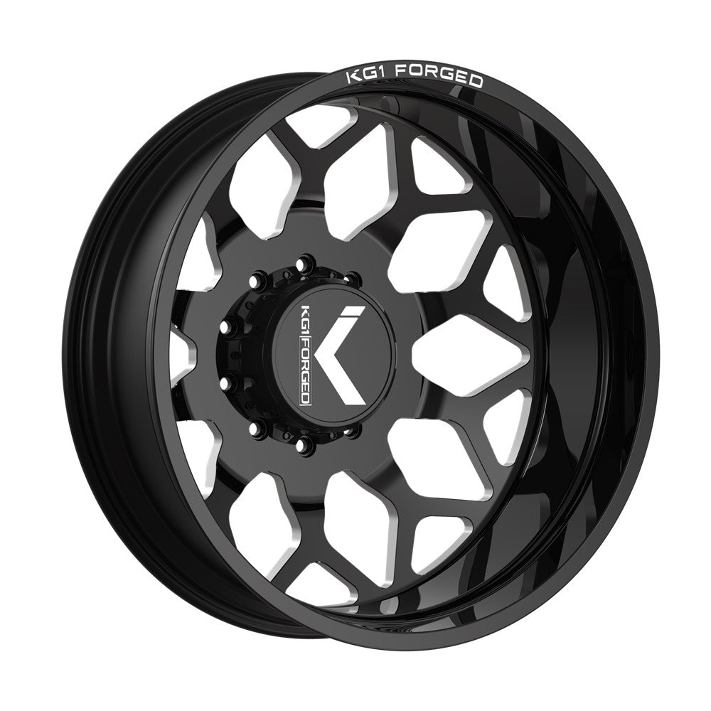 24x8.25 KG1 Forged KD016 Luxor DUALLY OUTER Black Milled Wheel 8x210 (145mm)