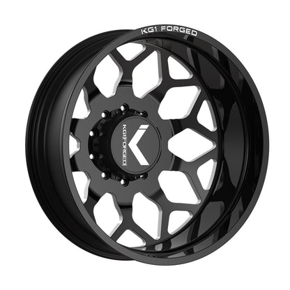 24x8.25 KG1 Forged KD016 Luxor DUALLY OUTER Black Milled Wheel 8x210 (145mm)