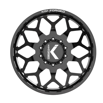 24x8.25 KG1 Forged KD016 Luxor DUALLY OUTER Black Milled Wheel 8x210 (145mm)