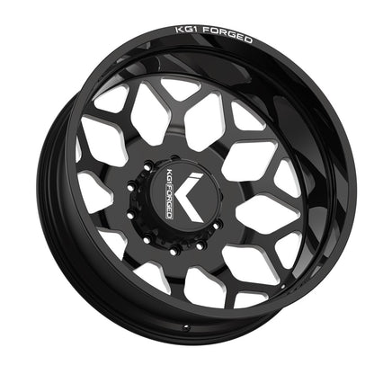 24x8.25 KG1 Forged KD016 Luxor DUALLY OUTER Black Milled Wheel 8x210 (145mm)