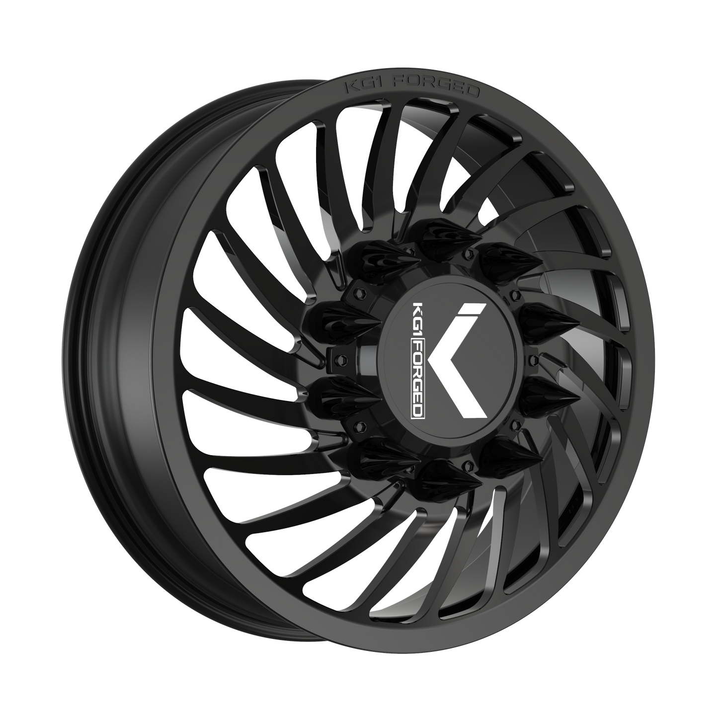 22x8.25 KG1 Forged KD023 Bender Blk LEFT DIRECTIONAL DUALLY Wheel 10x285 (145mm)