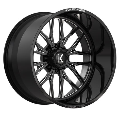 24x14 KG1 KF001 Primacy Gloss Black Premium Milled FORGED Wheel 6x5.5 (-76mm)