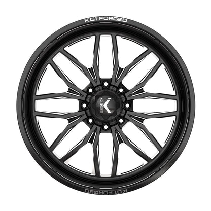 24x14 KG1 KF001 Primacy Gloss Black Premium Milled FORGED Wheel 8x170 (-76mm)