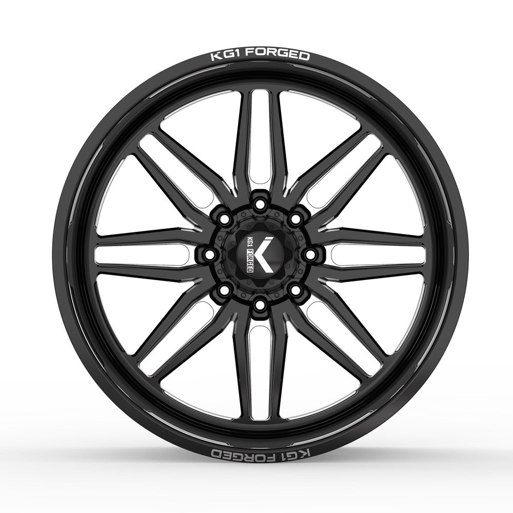 20x10 KG1 Forged KF002 Aristo Gloss Black Milled FORGED Wheel 8x180 (-24mm)