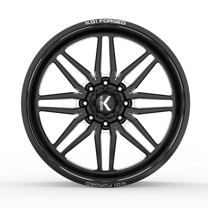 20x10 KG1 Forged KF002 Aristo Gloss Black Milled FORGED Wheel 8x180 (-24mm)