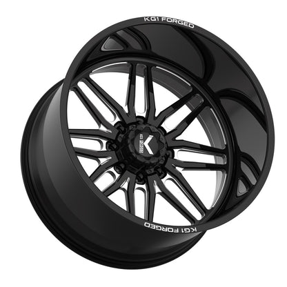 20x14 KG1 Forged KF002 Aristo Gloss Black Milled FORGED Wheel 5x5.5 (-76mm)