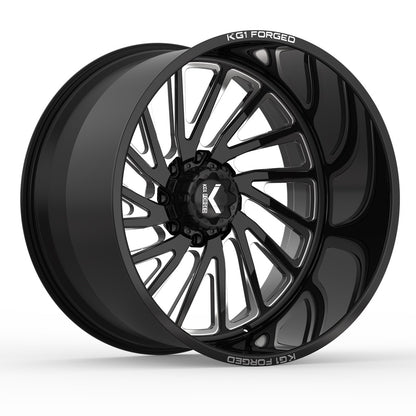 26x16 KG1 KF004 Vile Black Milled LEFT DIRECTIONAL FORGED Wheel 8x180 (-101mm)
