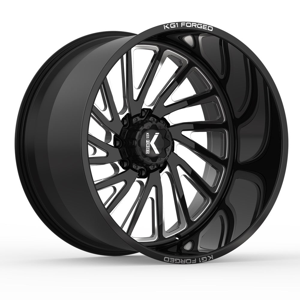 26x16 KG1 KF004 Vile RIGHT DIRECTIONAL Black Milled FORGED Wheel Blank (-101mm)