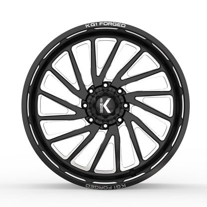26x16 KG1 KF004 Vile RIGHT DIRECTIONAL Black Milled FORGED Wheel Blank (-101mm)