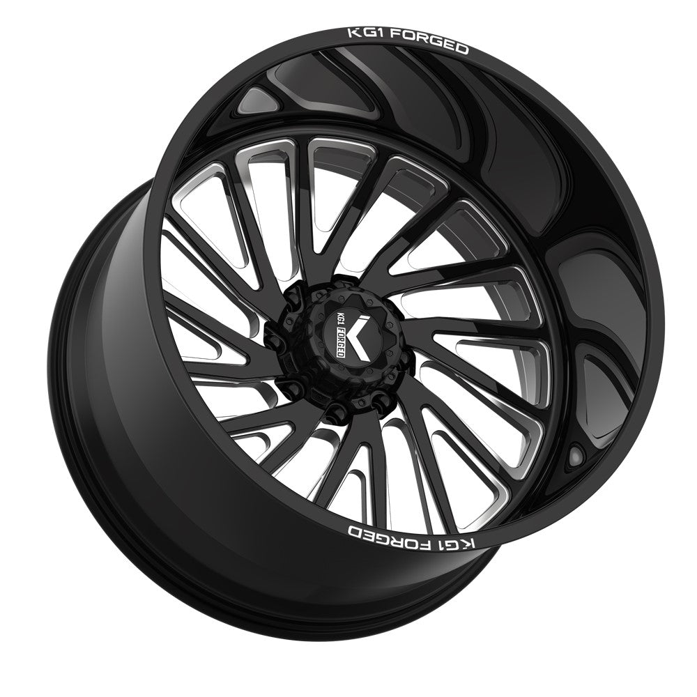 26x16 KG1 KF004 Vile RIGHT DIRECTIONAL Black Milled FORGED Wheel Blank (-101mm)